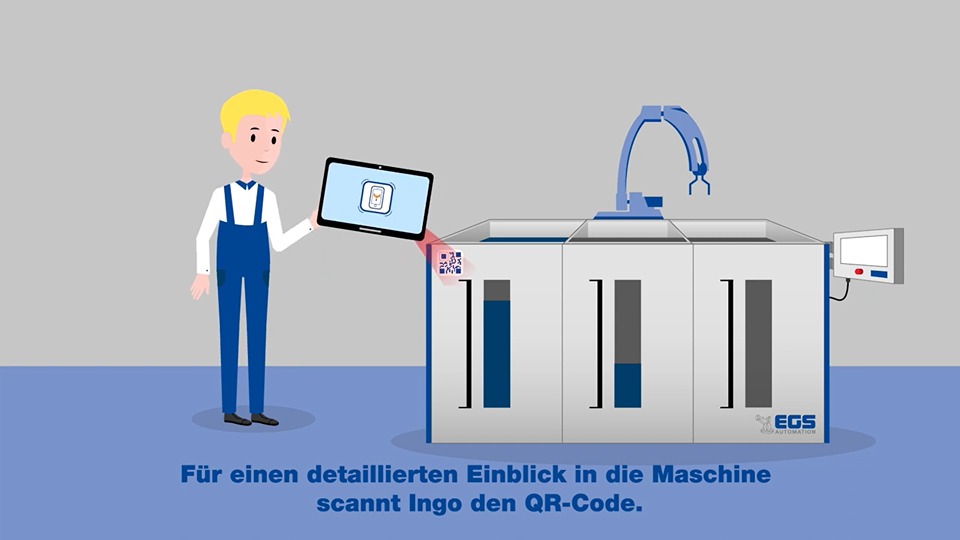 Mann vor einer Maschine